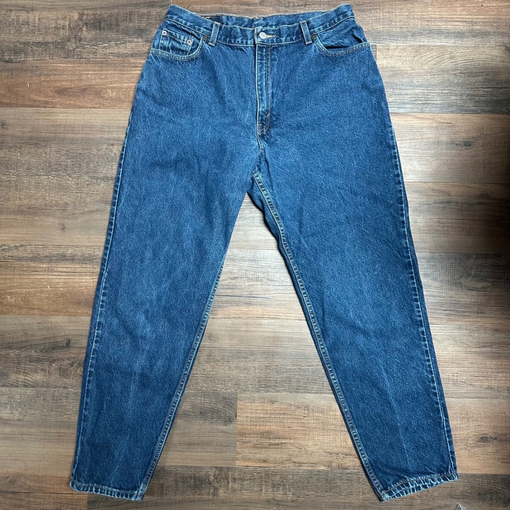 Vintage Levi's 550 Mom Jeans High Rise Tapered Dark Wash 30x30